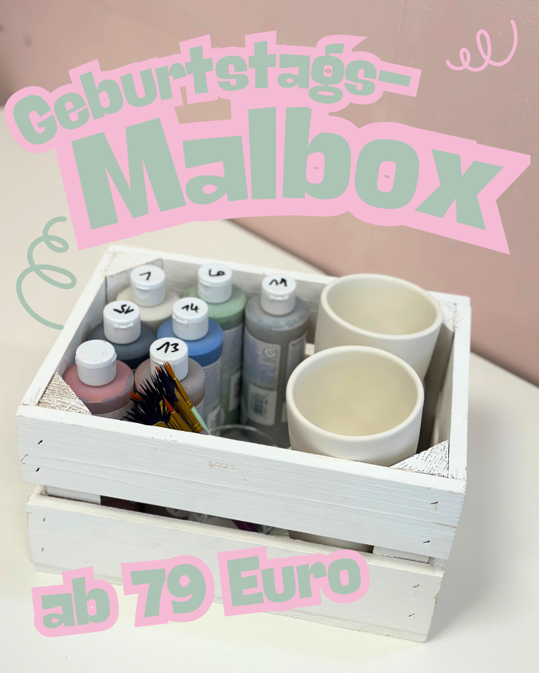 Geburtstagsbox Keramik bemalen