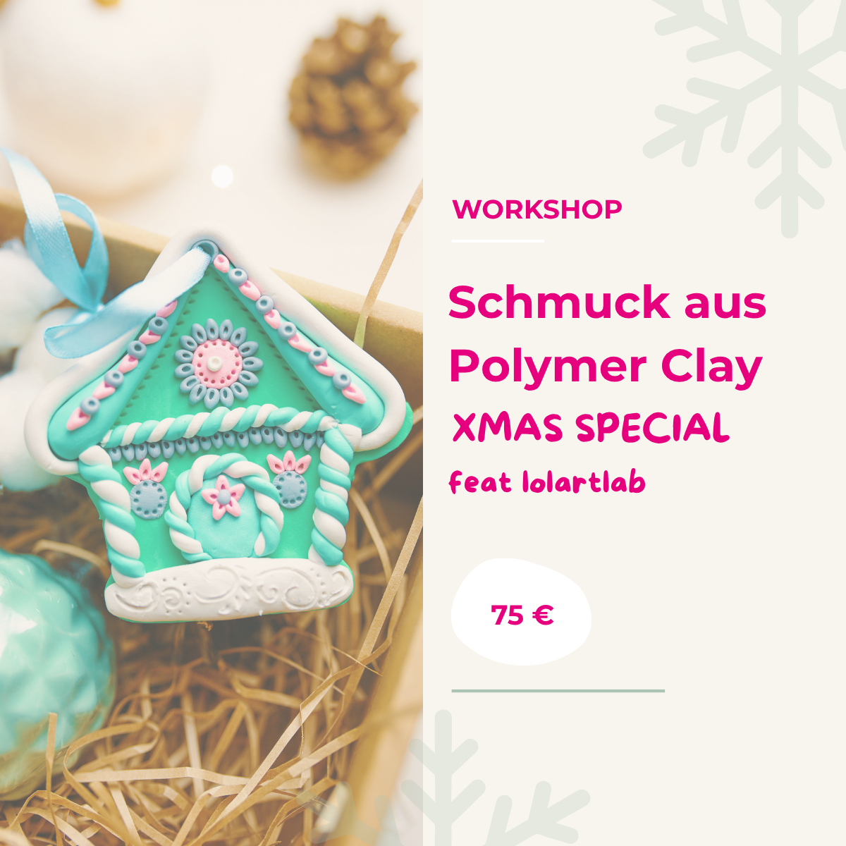 Weihnachtlicher Polymer Clay Workshop feat lolartlab